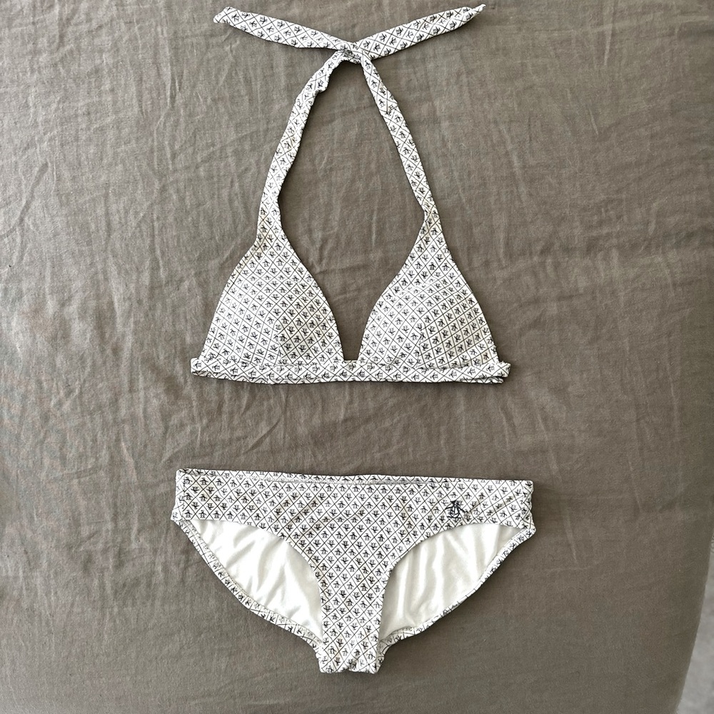 Original Penguin Bikini Set, Matching Swim Top & Bottom, White, Size: Medium